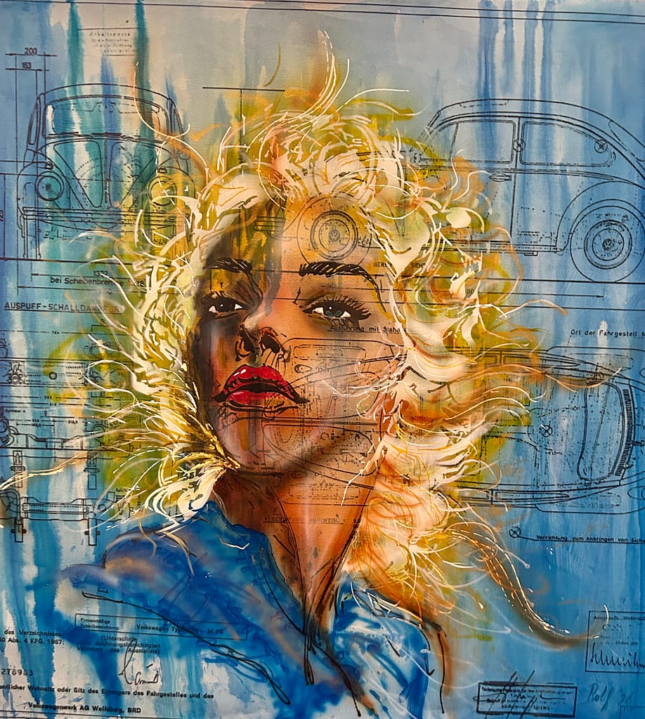 Beetle blue print Marlyn